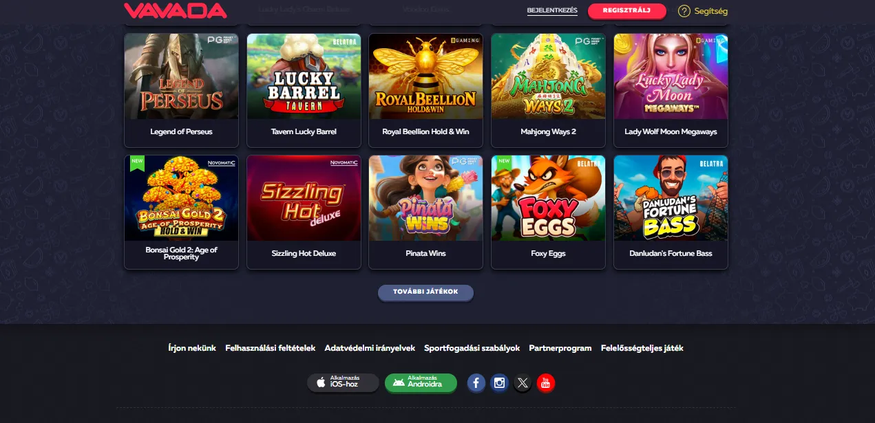 Vavada Casino alkalmazás és mobilverzió